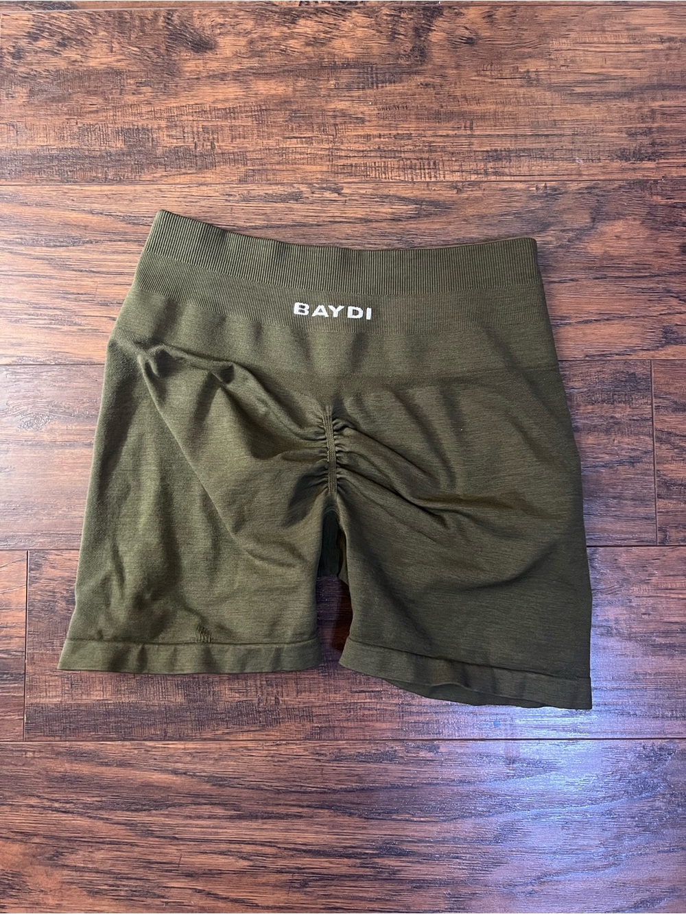Olive Green Women's Scrunch Bike Shorts - High Waist Comfort